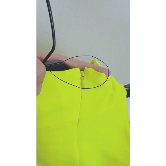 ALEX PERRY Colton Turtleneck Mini Dress Neon Yellow UK14/US10 - Picture 8 of 8